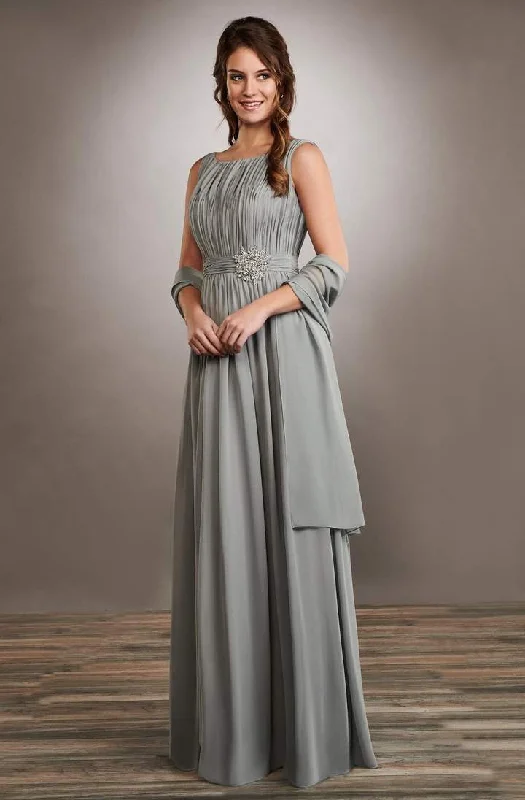 Quick Sale Mary's Bridal - Beaded Bateau Chiffon A-Line Gown MB8064