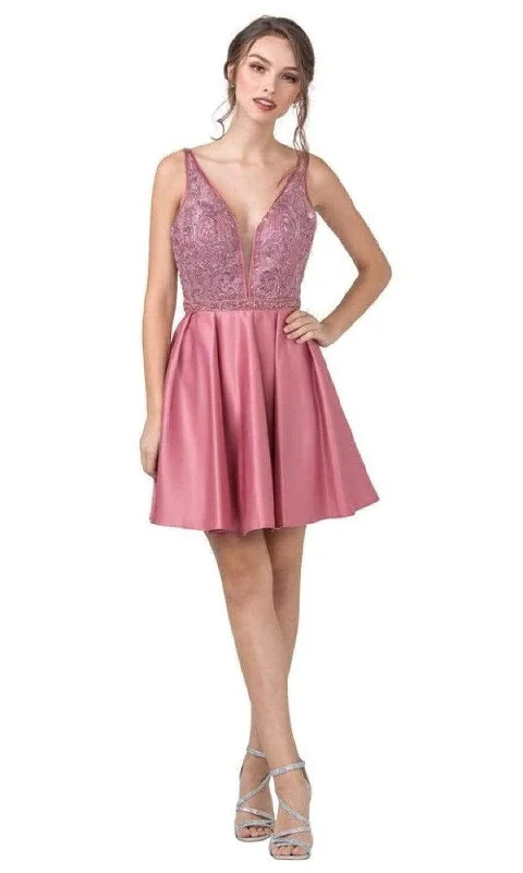 Weekend Special Trevi Collection - S2313 Sleeveless Plunging V-Neck A-Line Dress