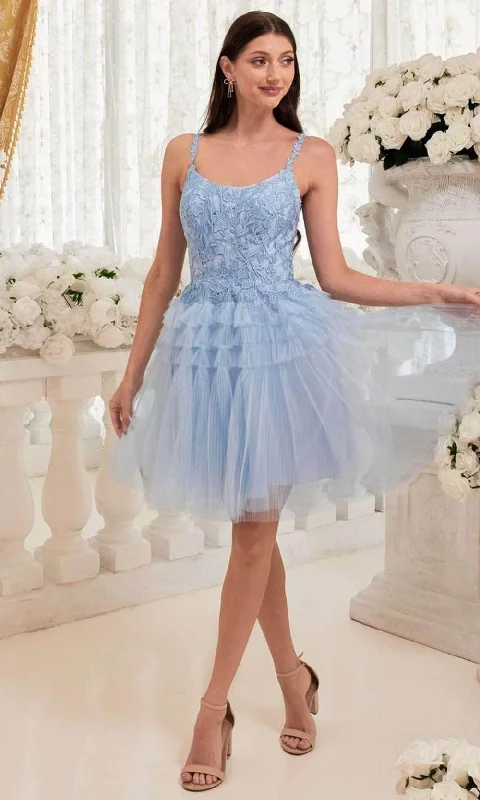 Early Access Cinderella Divine 9310 - A-Line Cocktail Dress with Embroidery