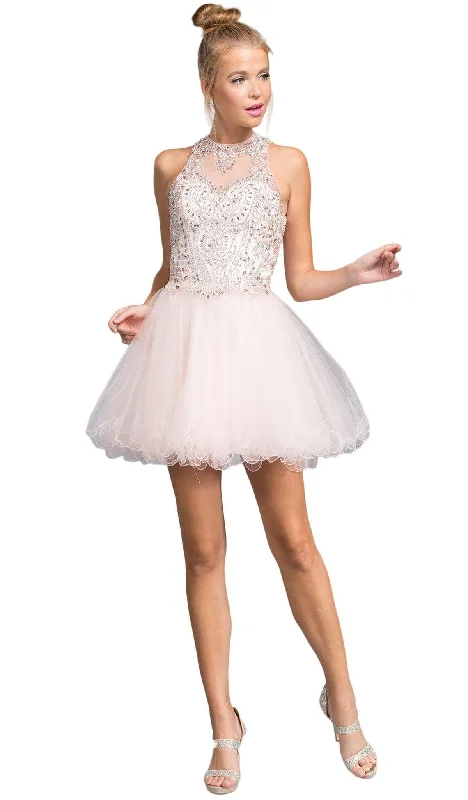Loyalty Reward Trevi Collection - Glittering Illusion Halter Homecoming Dress