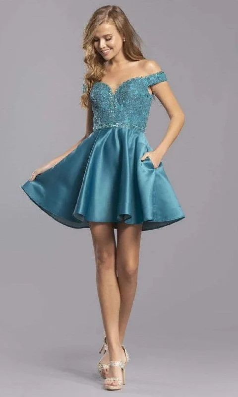 Weekend Deal Trevi Collection - S2324 Lace Sweetheart Short Dress