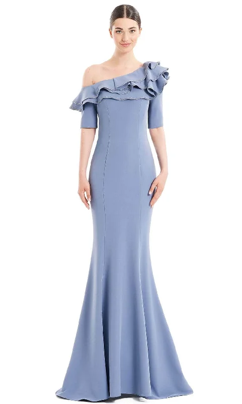 Deep Discounts Alexander by Daymor 1663 - Ruffled One-Shoulder Formal Gown