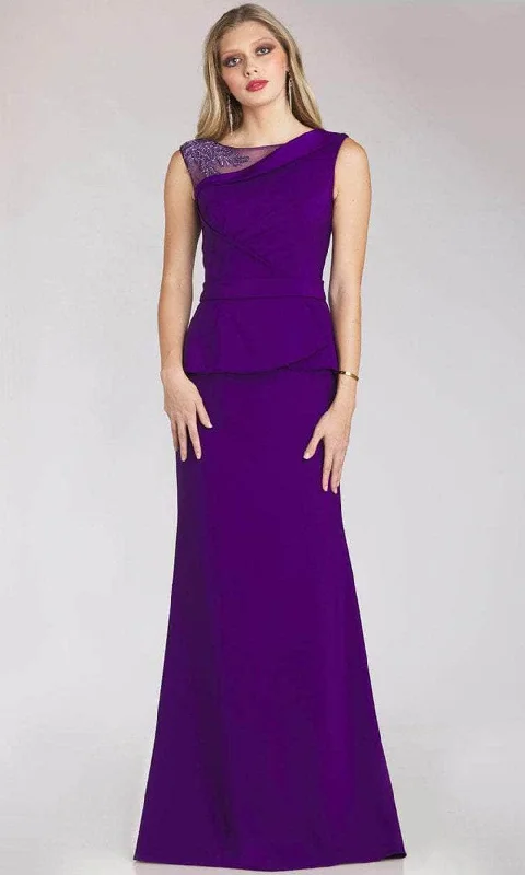 Savings Bonanza Gia Franco 12164 - Peplum Illusion Bateau Evening Gown