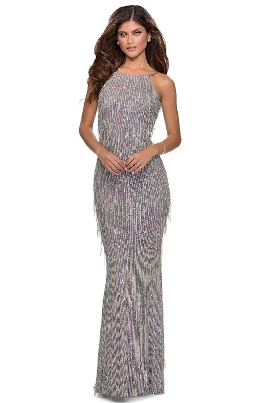 Take Advantage La Femme - 28517 Halter Fringe Sheath Dress