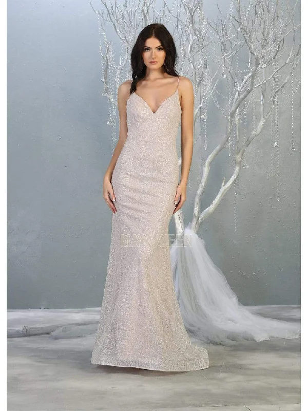 Customer Appreciation Sale May Queen - MQ1789 Plunging V-neck Trumpet Dress