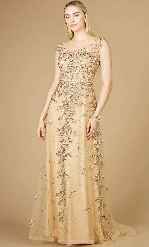 Discount Days Lara Dresses 29250 - Embroidered Cap Sleeve Evening Gown