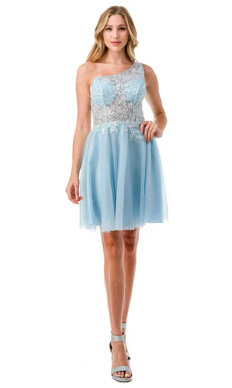 The Best Prices Trevi Collection S2723 - One-Sleeve A-Line Cocktail Dress