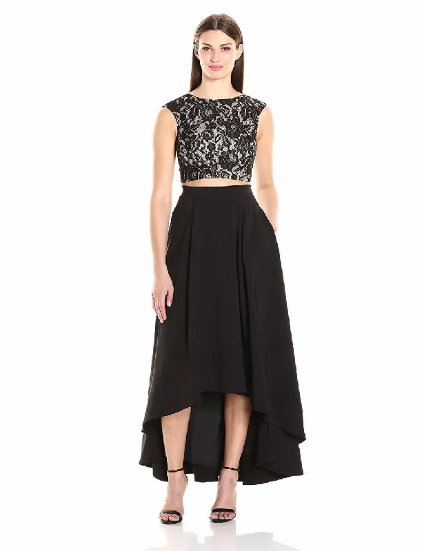 Great Deals Aidan Mattox - Aidan by MN1E200681 Two Piece Lace High Low A-line Gown