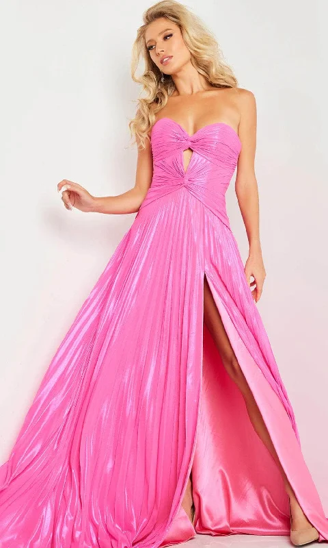 Steals and Deals Jovani 36461 - Metallic Pleated Prom Dress