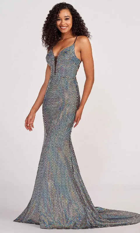 Markdown Madness Colette for Mon Cheri CL2071 - Iridescent Polka Dotted Trumpet Gown