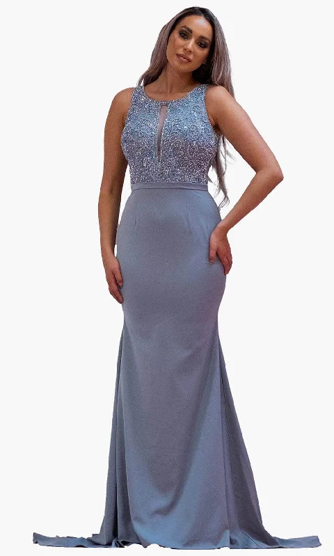 Exclusive Savings Chic and Holland BM1862 - Scoop Cutout Formal Dress
