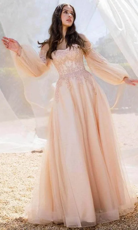 Lowest Price Eureka Fashion 9505 - Embroidered Strapless Evening Gown