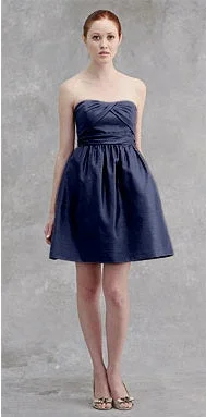 Price Slash Other Jenny Yoo "Kennedy" Navy Silk Shantung Dress