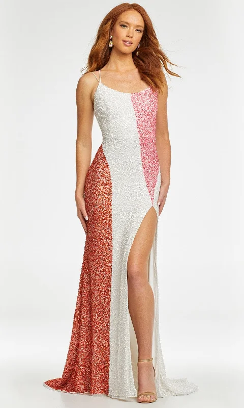 Deal of the Week Ashley Lauren - 11160 Scoop Color Block Sequin Gown