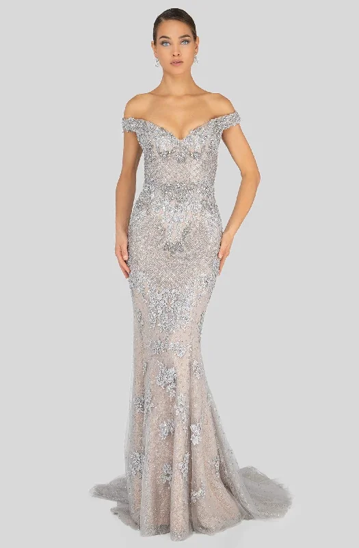 Last Chance Terani Couture - 1913GL9586 Embellished Off-Shoulder Trumpet Dress