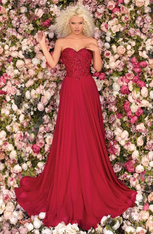 Time-Limited Offer Clarisse - 8023 Beaded Strapless Sweetheart Neck A-Line Gown
