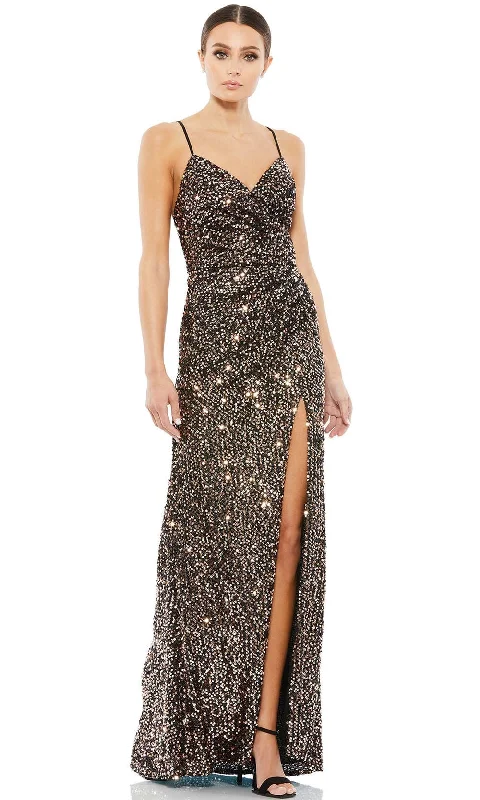Can't Miss Ieena Duggal 55700 - V-Neck Ruched Prom Dress | Couture Candy