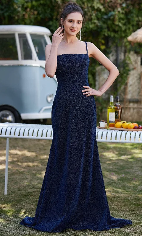 Massive Deals J'Adore Dresses J21020 - Straight Across Neck Long Dress