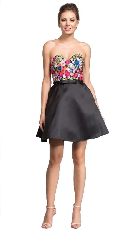 Massive Deals Trevi Collection - Trevi Collection Multi-Colored Embroidered Homecoming Dress