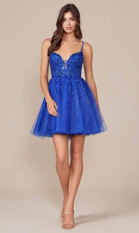 Massive Deals Nox Anabel E902 - Glitters Plunging Sweetheart Cocktail Dress