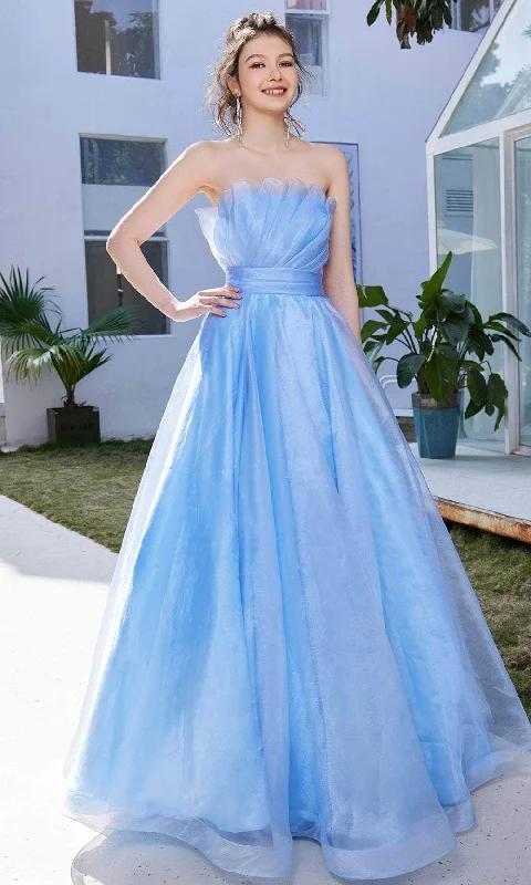 Savings Galore J'Adore Dresses J21035 - Strapless Organza A-Line Long Dress