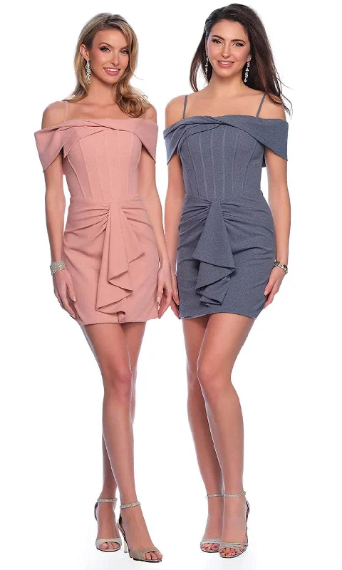 Bargain Bin Dave & Johnny 11807 - Off Shoulder Peplum Cocktail Dress