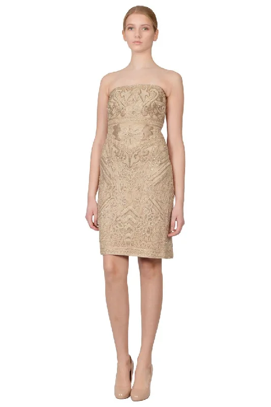 Special Offer Sue Wong - N3145 Strapless Soutache Adorned Sheath Dress