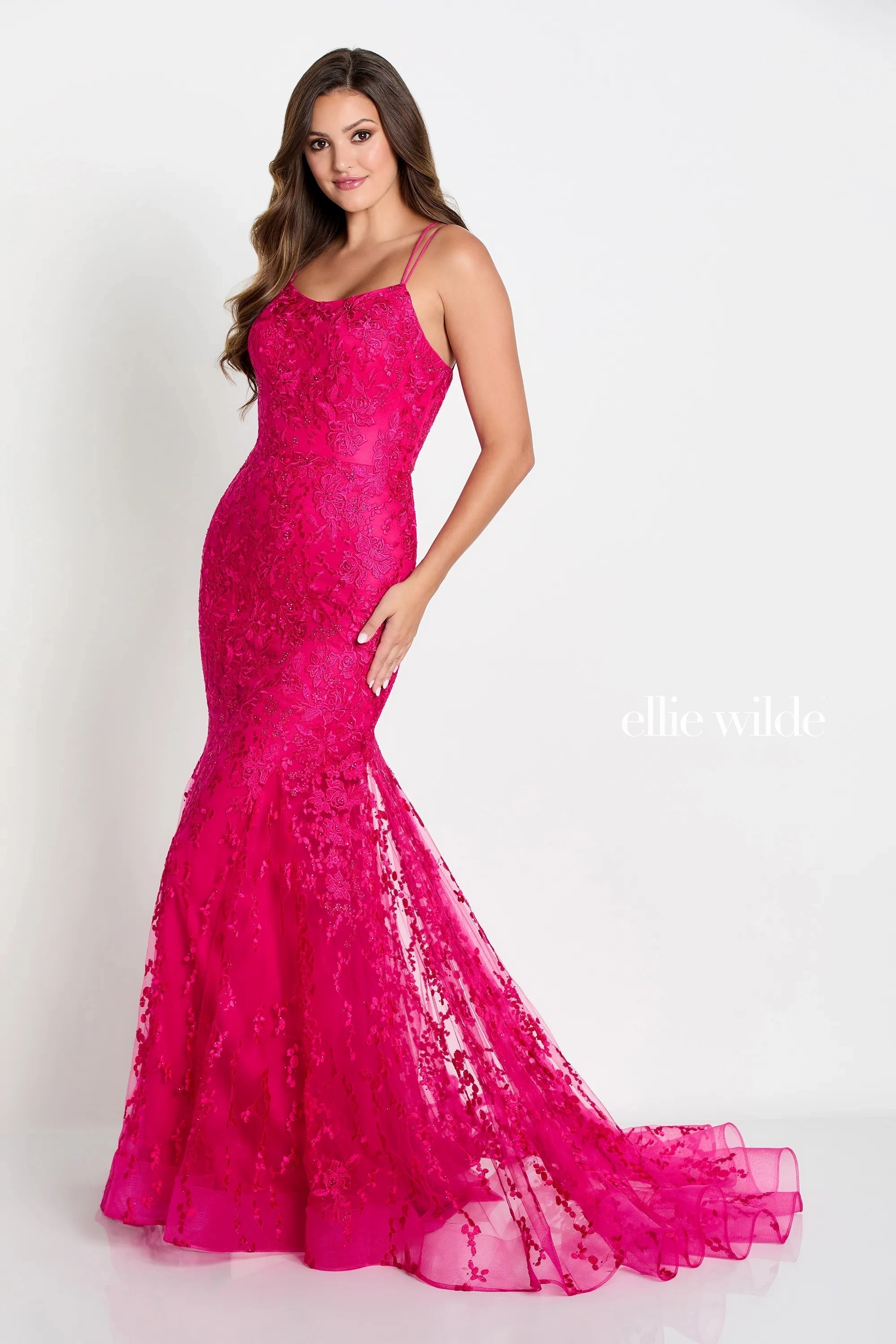 Limited Edition Ellie Wilde EW122032 - Scoop Embroidered Prom Gown