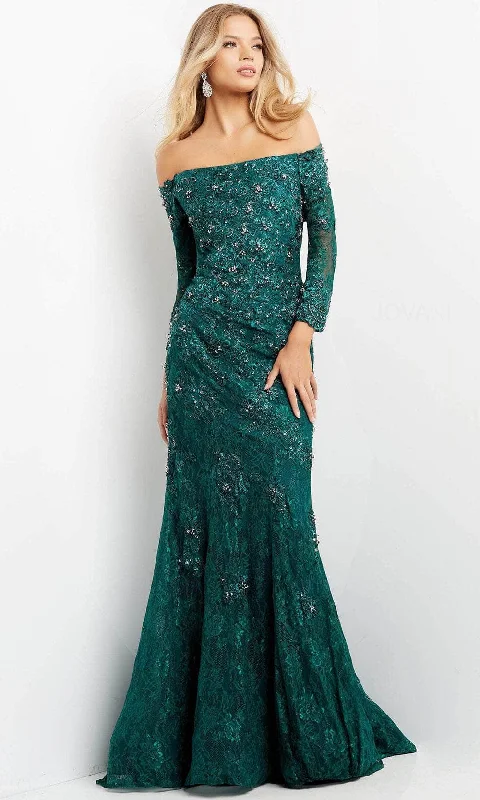 Final Markdown Jovani 03651 - Straight Across Lace Evening Gown