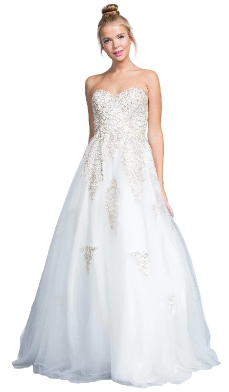 Super Sale Aspeed Design - Bedazzled Strapless Sweetheart A-line Prom Dress