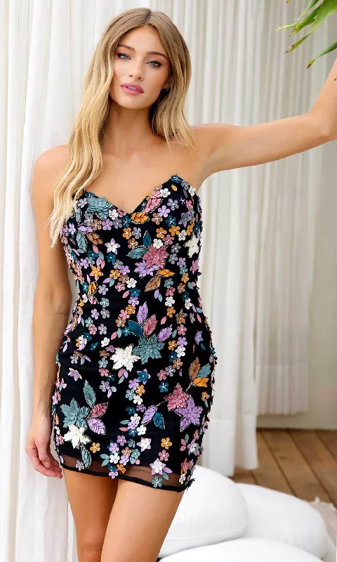 Today’s Deal Primavera Couture 4235 - Strapless Floral Embellished Cocktail Dress