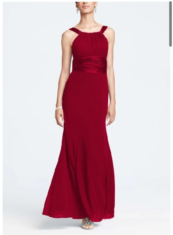 Clearance Event Other Chiffon and Charmeuse Dress with Rounded Neckline