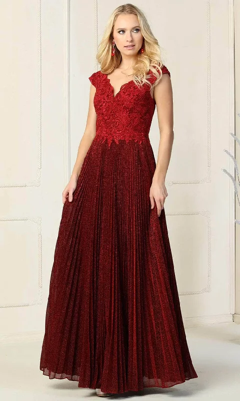 Don't Wait May Queen MQ1836 - Accordion Pleated Skirt Formal Gown