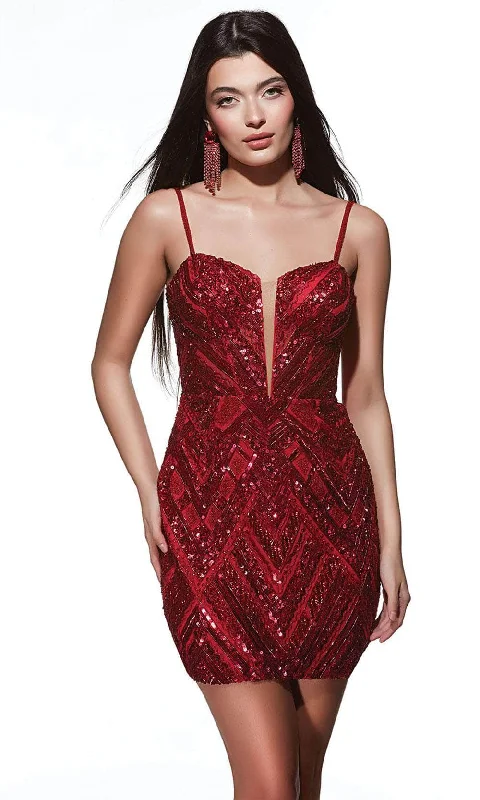 Sale Event Alyce Paris 4840 - Sleeveless Chevron Beaded Cocktail Dress