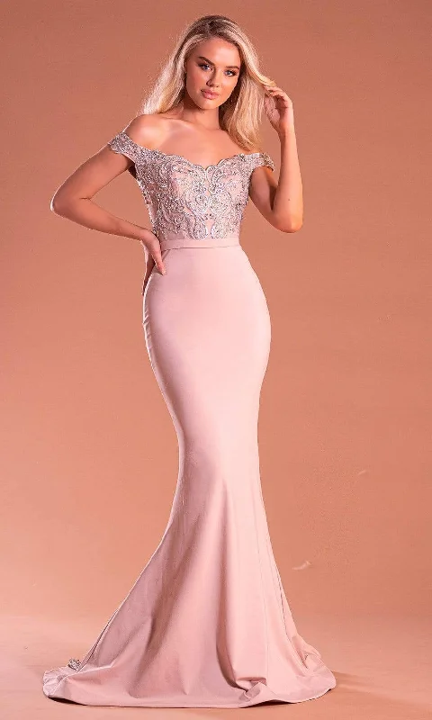 Limited Stock Portia and Scarlett - PS21190 Embroidered Off Shoulder Mermaid Dress