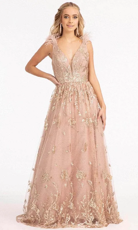 Limited Time GLS by Gloria GL3048 - Sleeveless Feather A-line Dress