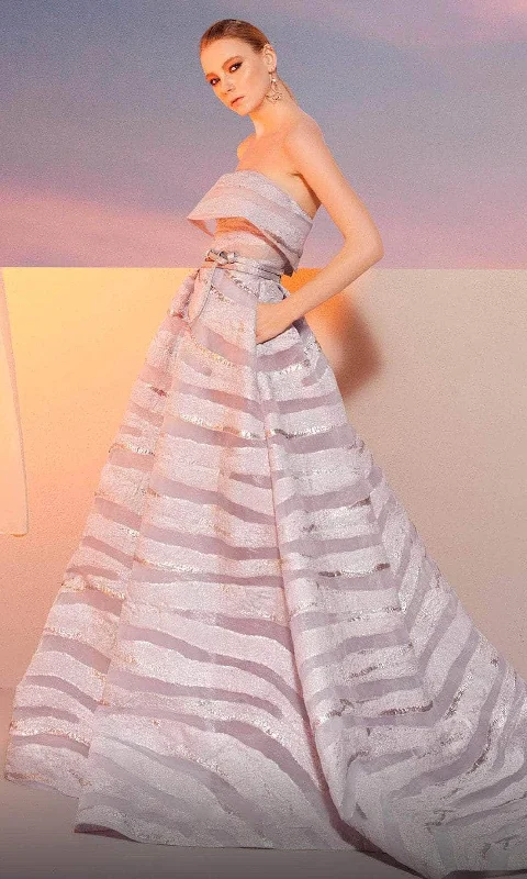 Price Drop MNM Couture E0006 - Straight Across Evening Ballgown