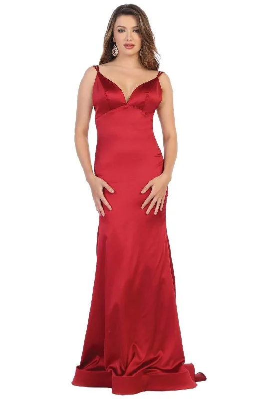 Markdown Madness May Queen - MQ1713 Double Strapped Plunging Back Evening Dress