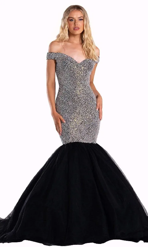 Discount Days Portia and Scarlett - PS21046 Jeweled Off Shoulder Trumpet Gown