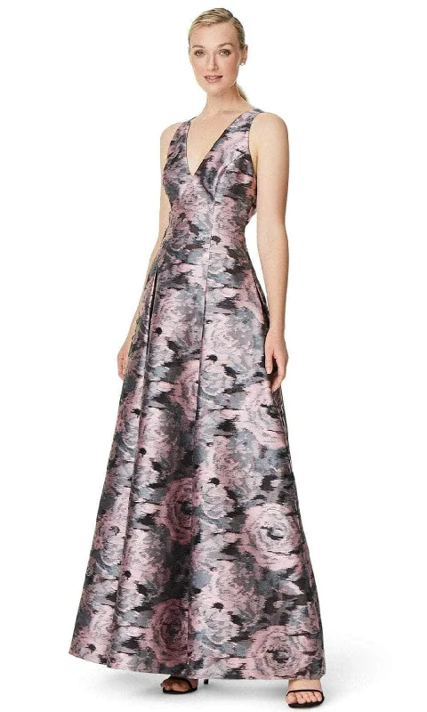 Factory Direct Sale Aidan Mattox MD1E206137 - Floral Jacquard A-Line Evening Dress
