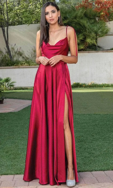 Best Seller Dancing Queen 4285 - Cowl Neck A-Line Prom Dress