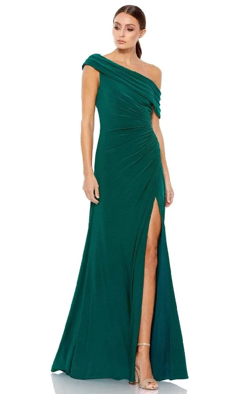 Limited Availability Ieena Duggal - 26517 Off-Shoulder Neckline High Slit Simple Prom Gown