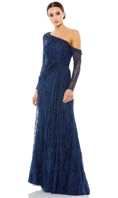 YEAR-End Sale Mac Duggal 67852 - Laced Asymmetric Evening Gown