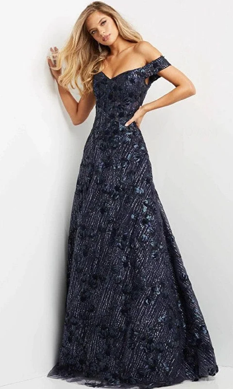 Online Only Jovani 07162 - Off-shoulder Sweetheart Neck Evening Gown