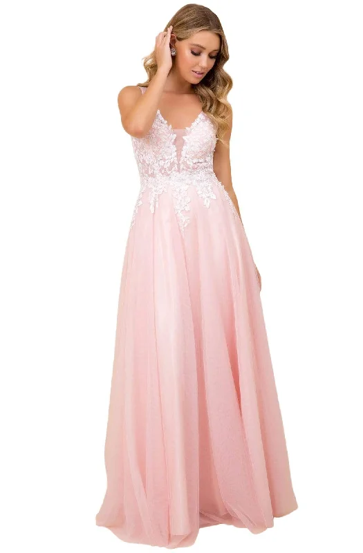 Final Clearance Nox Anabel - G048 Embroidered Deep V-neck A-line Gown