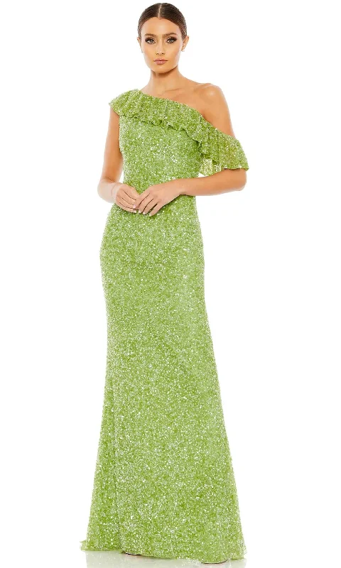Limited Quantity Mac Duggal 5611 - Ruffled Asymmetrical Neck Prom Gown