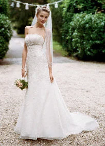 Amazing Deals David's Bridal Organza Fit and Flare