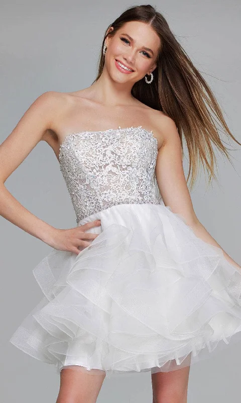 Deal Alert Jovani 24371 - Strapless Tulle Cocktail Dress
