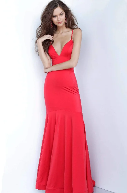 Crazy Deals JVN by Jovani - JVN00964 Plunging V-neck Trumpet Dress