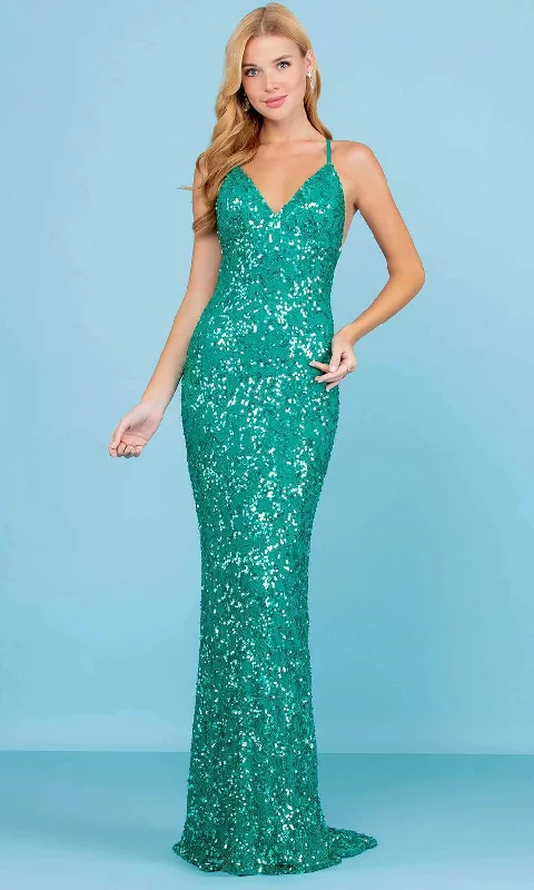 Bonus Savings SCALA - 47542 Sequined Sheath Dress